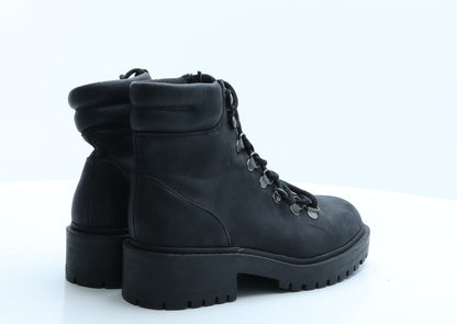 Primark Womens Black  Polyester Combat Boot 3 EUR 36