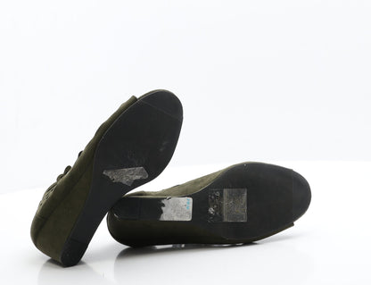 Primark Womens Green  Faux Suede Strappy Heel 5 EUR 38