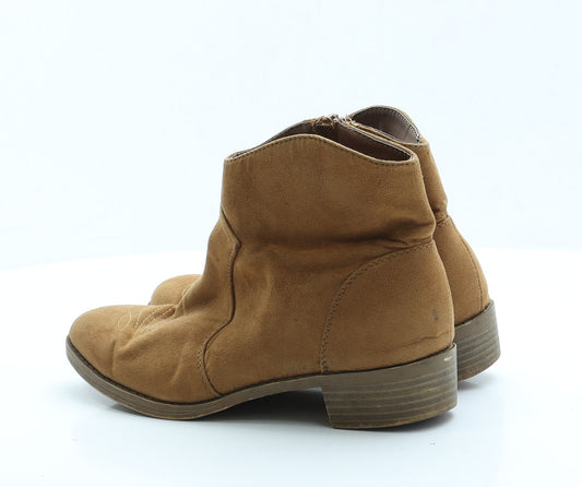 Primark Womens Brown  Faux Suede Cowboy Boot 5 EUR 38 US 7
