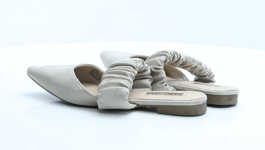 Primark Womens Beige  Polyester Slip On Flat 3 36
