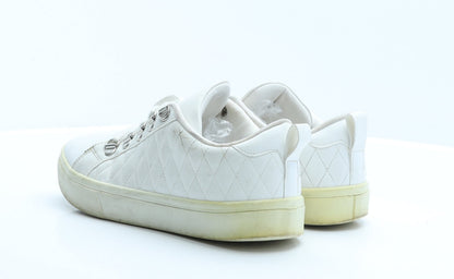 Primark Womens White  Polyester Trainer Flat 5 38