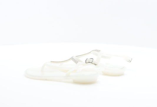 Primark Womens White  Rubber Thong Flat UK 5 38