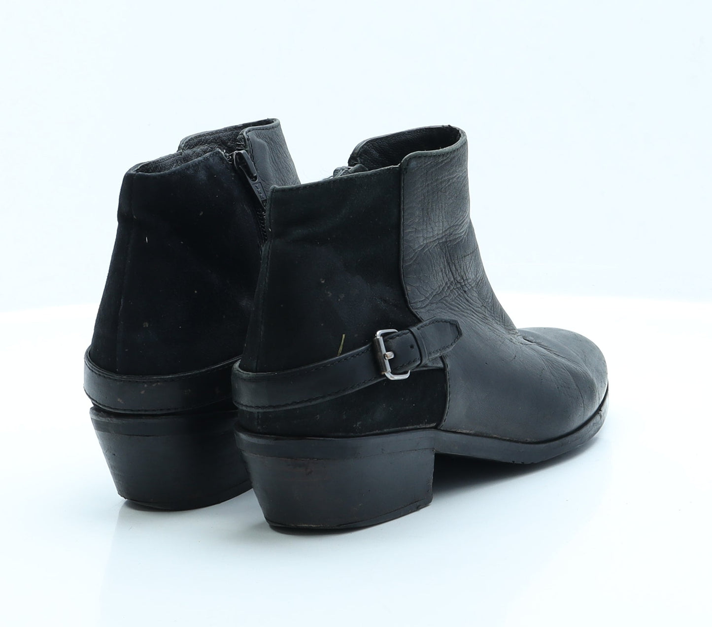 Preworn Womens Black  Faux Leather Chelsea Boot 4 EUR 37