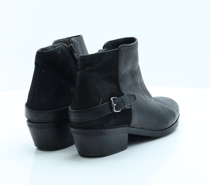 Preworn Womens Black  Faux Leather Chelsea Boot 4 EUR 37