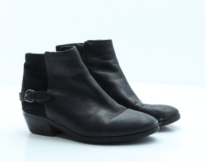 Preworn Womens Black  Faux Leather Chelsea Boot 4 EUR 37