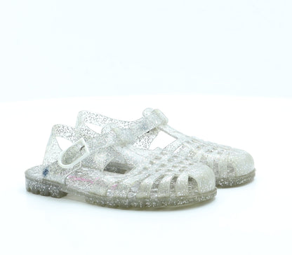 George Girls Silver  Rubber Fisherman Sandal 11