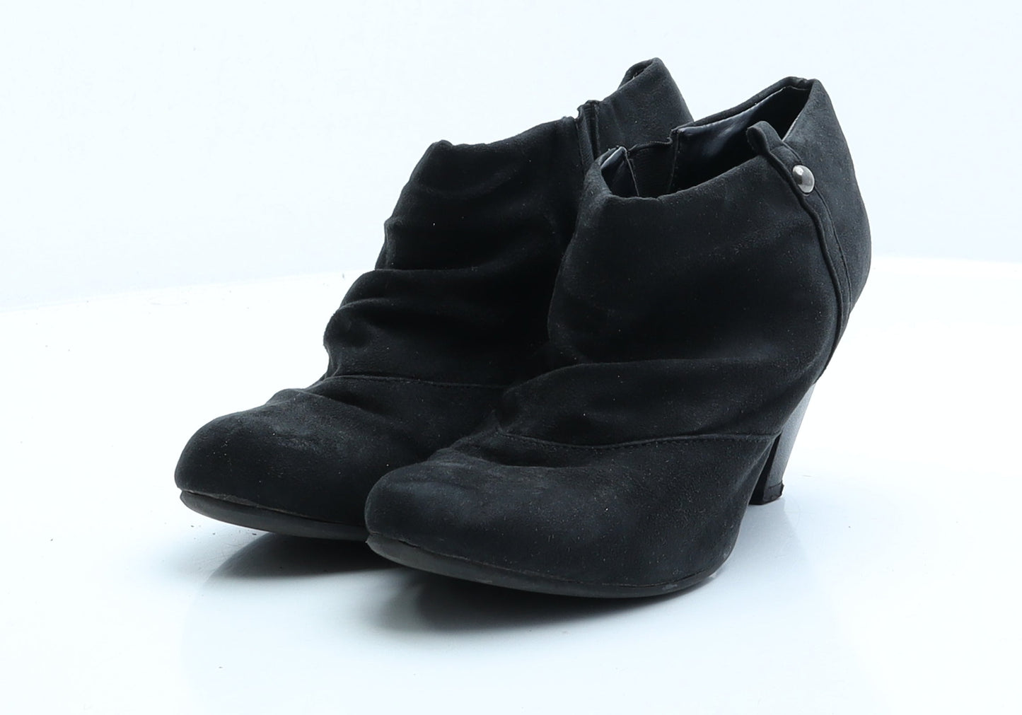 F&F Womens Black  Faux Leather Bootie Boot UK 5 EUR 38