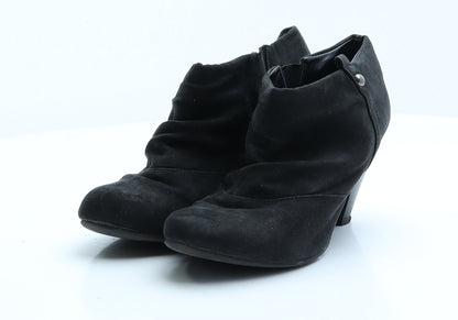 F&F Womens Black  Faux Leather Bootie Boot UK 5 EUR 38