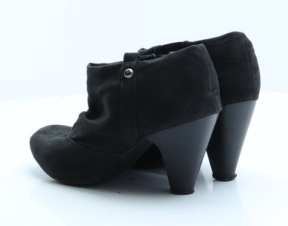F&F Womens Black  Faux Leather Bootie Boot UK 5 EUR 38