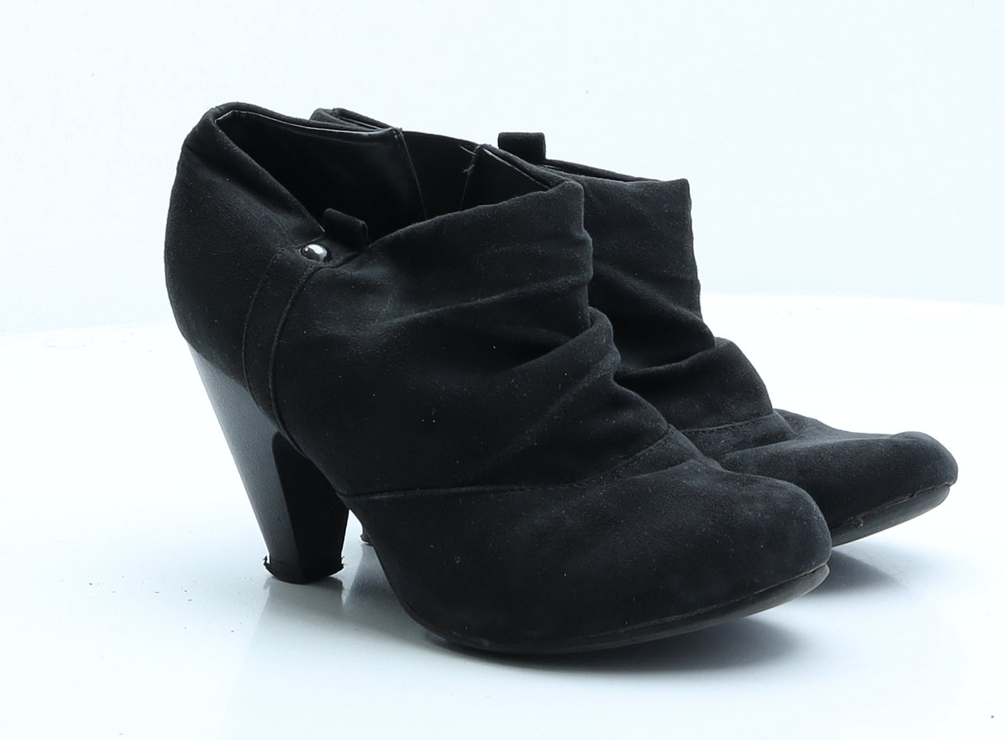 F&F Womens Black  Faux Leather Bootie Boot UK 5 EUR 38