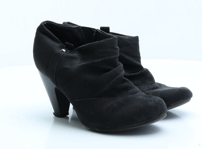 F&F Womens Black  Faux Leather Bootie Boot UK 5 EUR 38