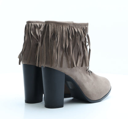 Preworn Womens Brown  Polyester Bootie Boot UK 8