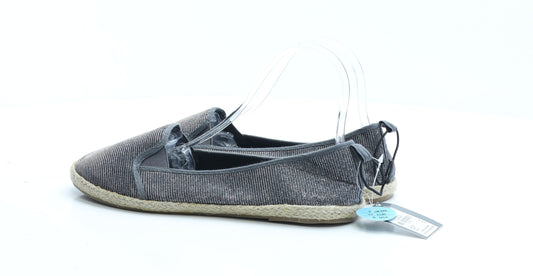 Primark Womens Silver Polyester Loafer Flat UK 6 EUR 39