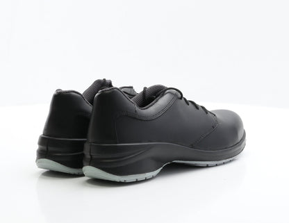 Preworn Mens Black Faux Leather Slip On Casual UK 7 EUR 41 - Unisex