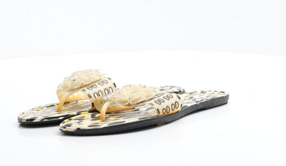 Preworn Womens Multicoloured Rubber Thong Sandal UK 7 EUR 41