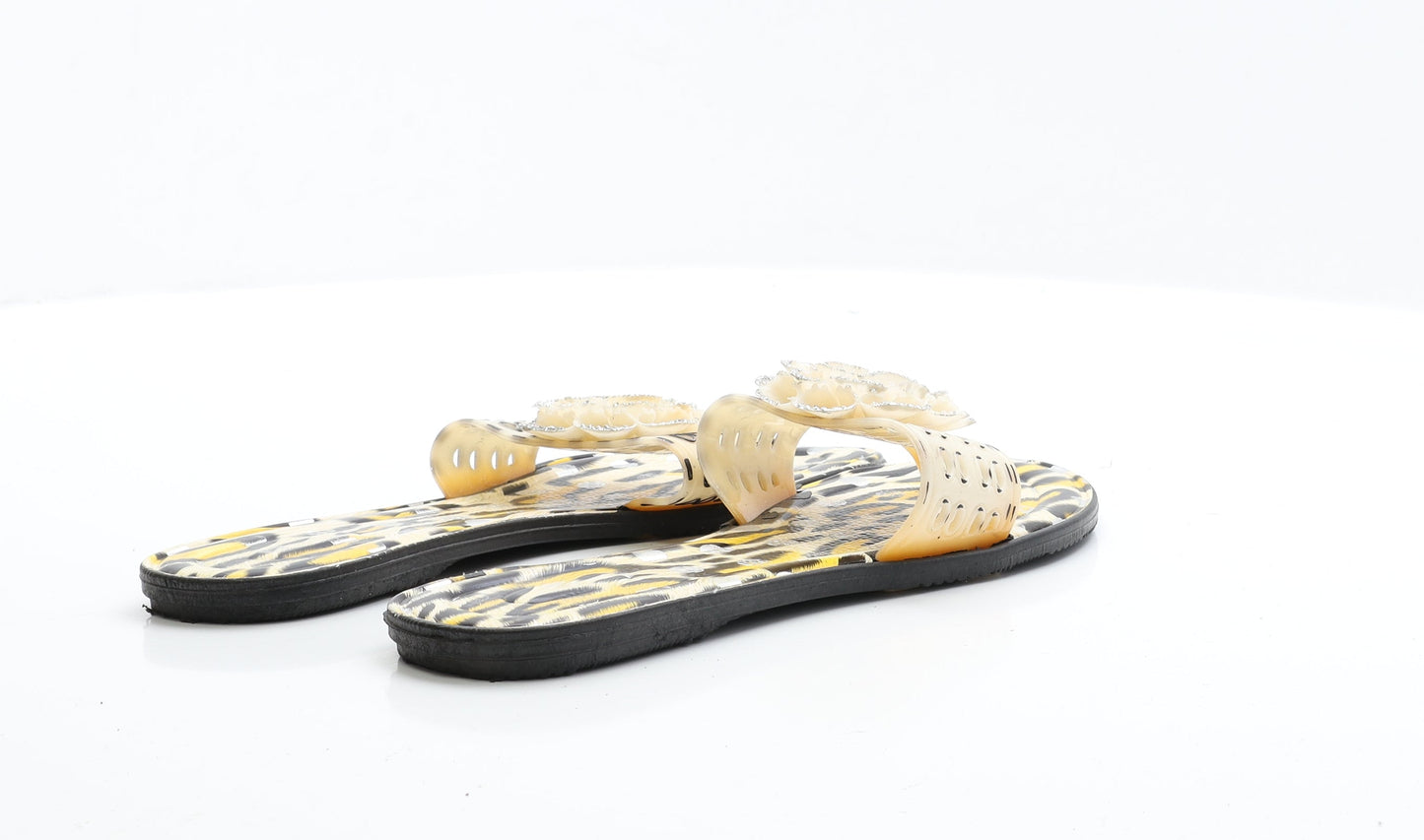 Preworn Womens Multicoloured Rubber Thong Sandal UK 7 EUR 41