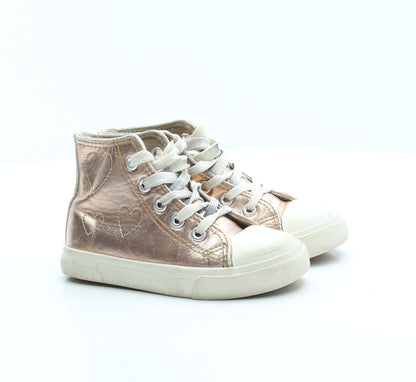 Primark Girls Gold Polyester Trainer UK 9 EUR 27 US 10