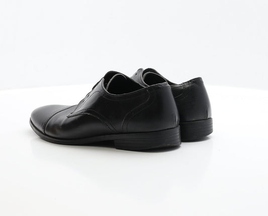 George Mens Black Leather Oxford Dress UK 7