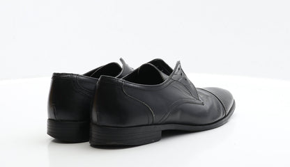 George Mens Black Leather Oxford Dress UK 7