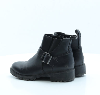 Primark Womens Black Faux Leather Chelsea Boot UK 4 EUR 37