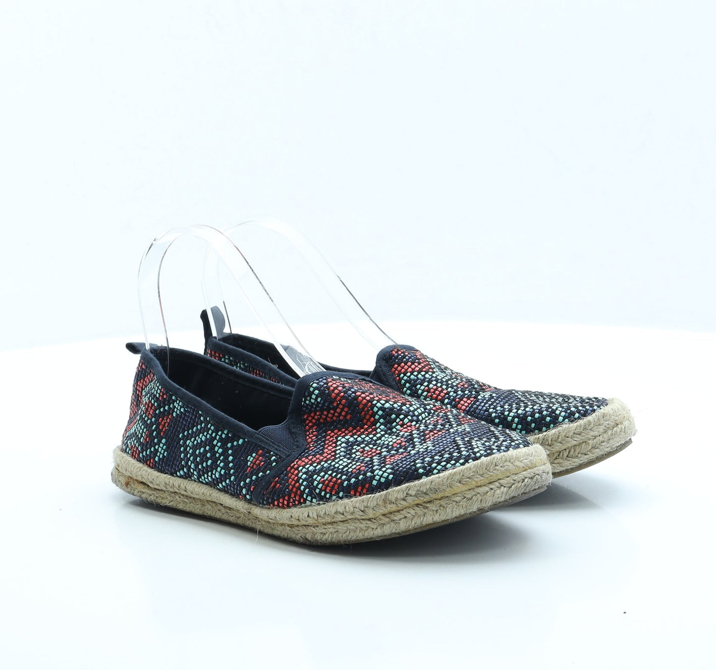 Atmosphere Womens Blue Geometric Fabric Espadrille Sandal UK 5 EUR 38