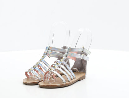 Pep&Co Girls Silver Polyester Gladiator Sandal UK 7 EUR 24