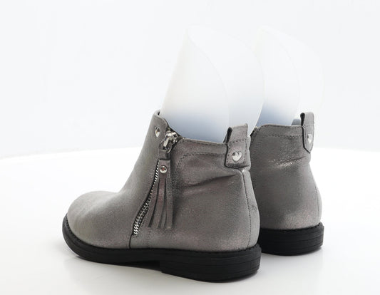 Primark Womens Silver Polyester Bootie Boot UK 3