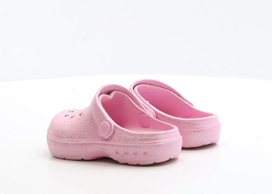 Preworn Girls Pink Rubber Clog Sandal UK 7 EUR 24 - Star Detail