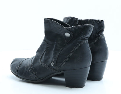 Preworn Womens Black Faux Leather Bootie Boot UK 5 EUR 38