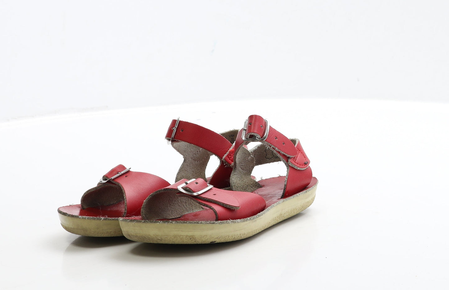 Preworn Girls Red Leather Strappy Sandal UK 10