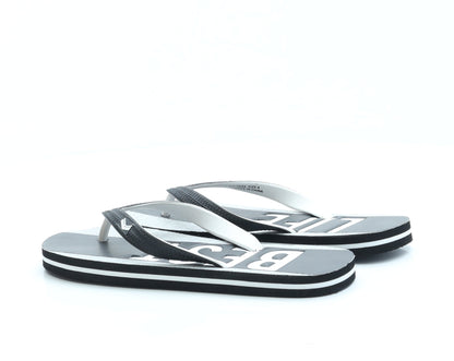 Preworn Womens Black Rubber Thong Sandal UK 6 - Best Life