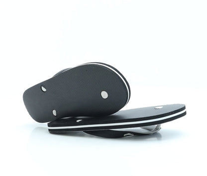 Preworn Womens Black Rubber Thong Sandal UK 6 - Best Life