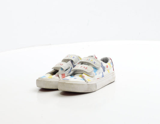 George Boys White Polyester Trainer UK 5 22 - First Walkers