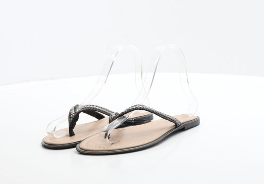 Primark Womens Gold Polyester Thong Sandal UK 3 36