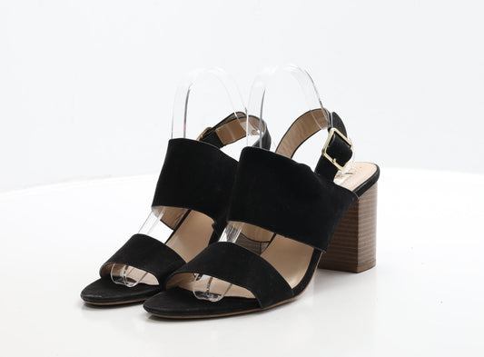 Primark Womens Black Suede Strappy Heel UK 7 40