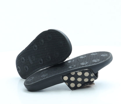 Preworn Girls Black Polka Dot Polyester Slider Sandal UK 13 - Minnie Mouse