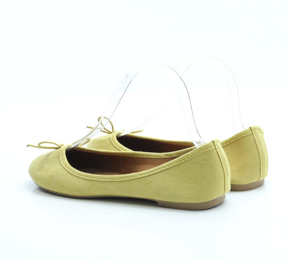Pep&Co Womens Yellow Polyester Ballet Flat UK 4