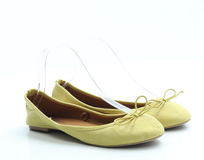 Pep&Co Womens Yellow Polyester Ballet Flat UK 4