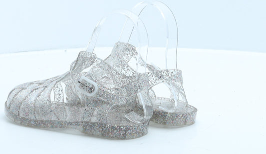 Preworn Girls Clear Rubber Gladiator Sandal UK 12 31