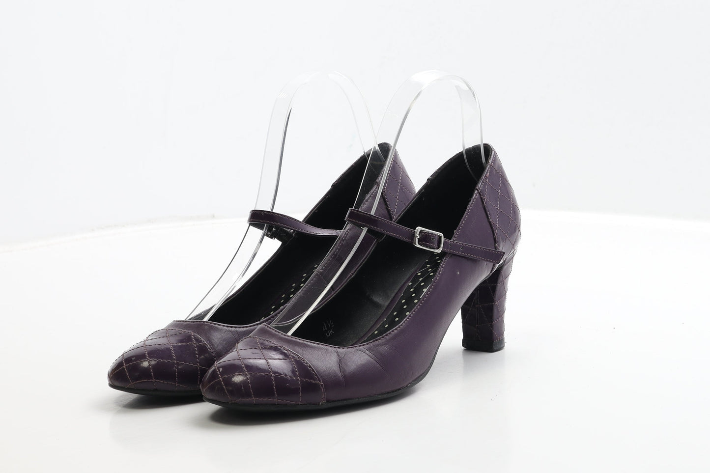 Preworn Womens Purple Leather Court Heel UK 4.5