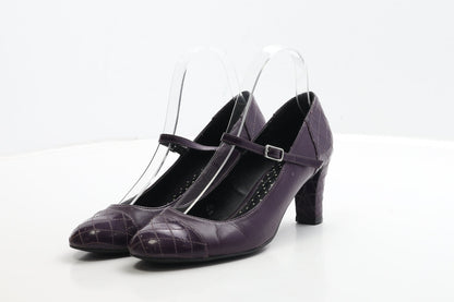 Preworn Womens Purple Leather Court Heel UK 4.5