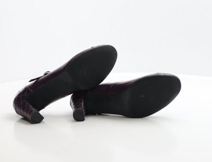 Preworn Womens Purple Leather Court Heel UK 4.5