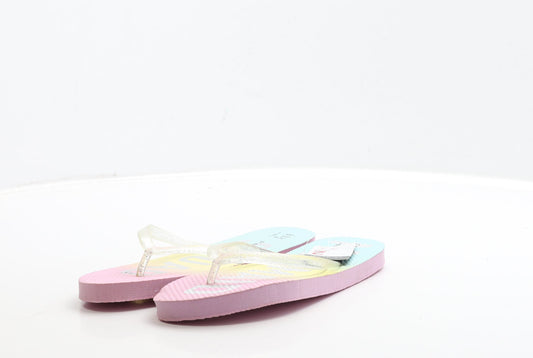 Primark Girls Multicoloured Rubber Thong Sandal UK 2 35
