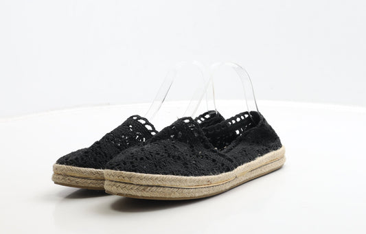 Primark Womens Black Polyester Loafer Flat UK 7 40