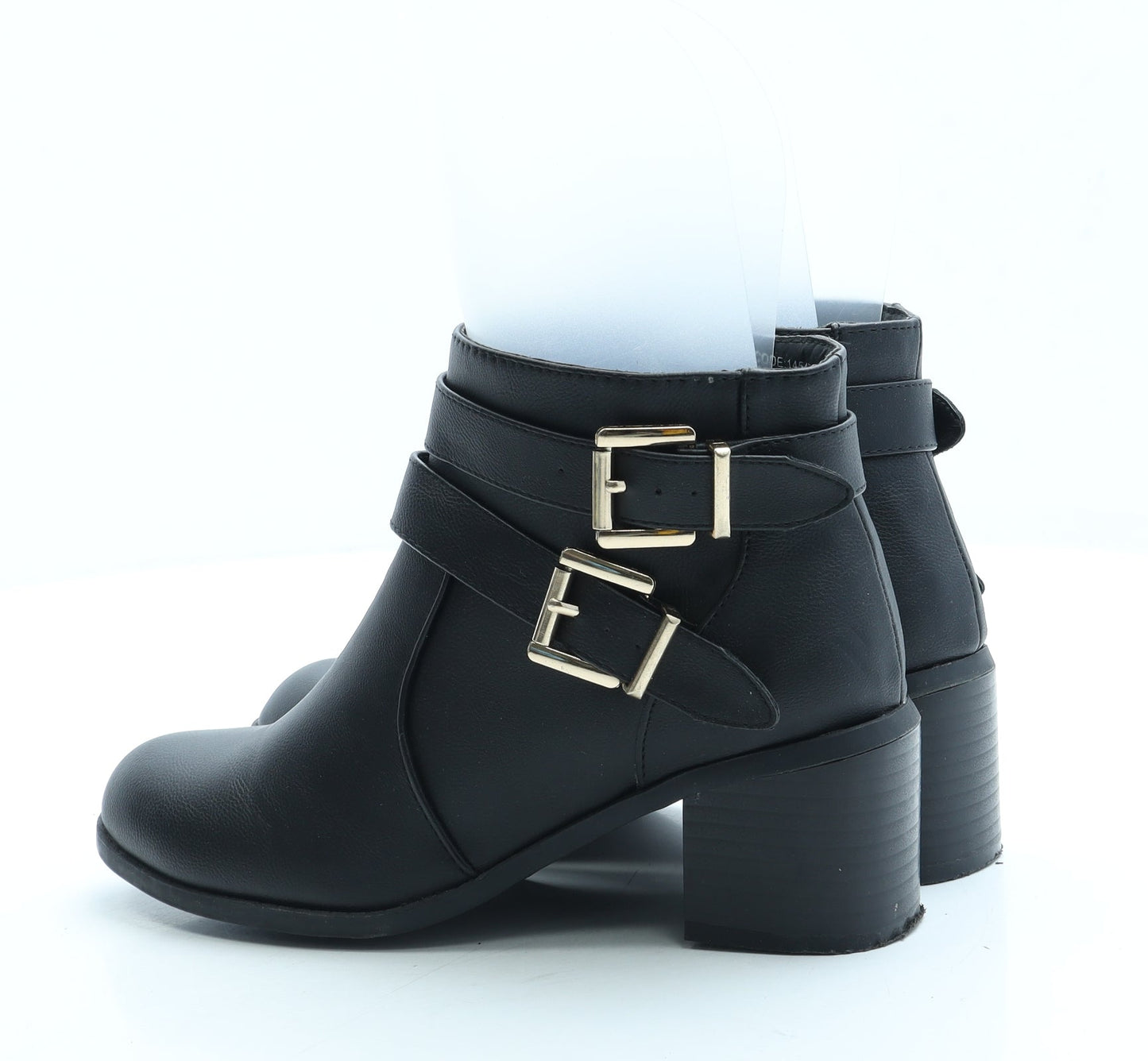 Atmosphere Womens Black Leather Bootie Boot UK 3 36 US 5