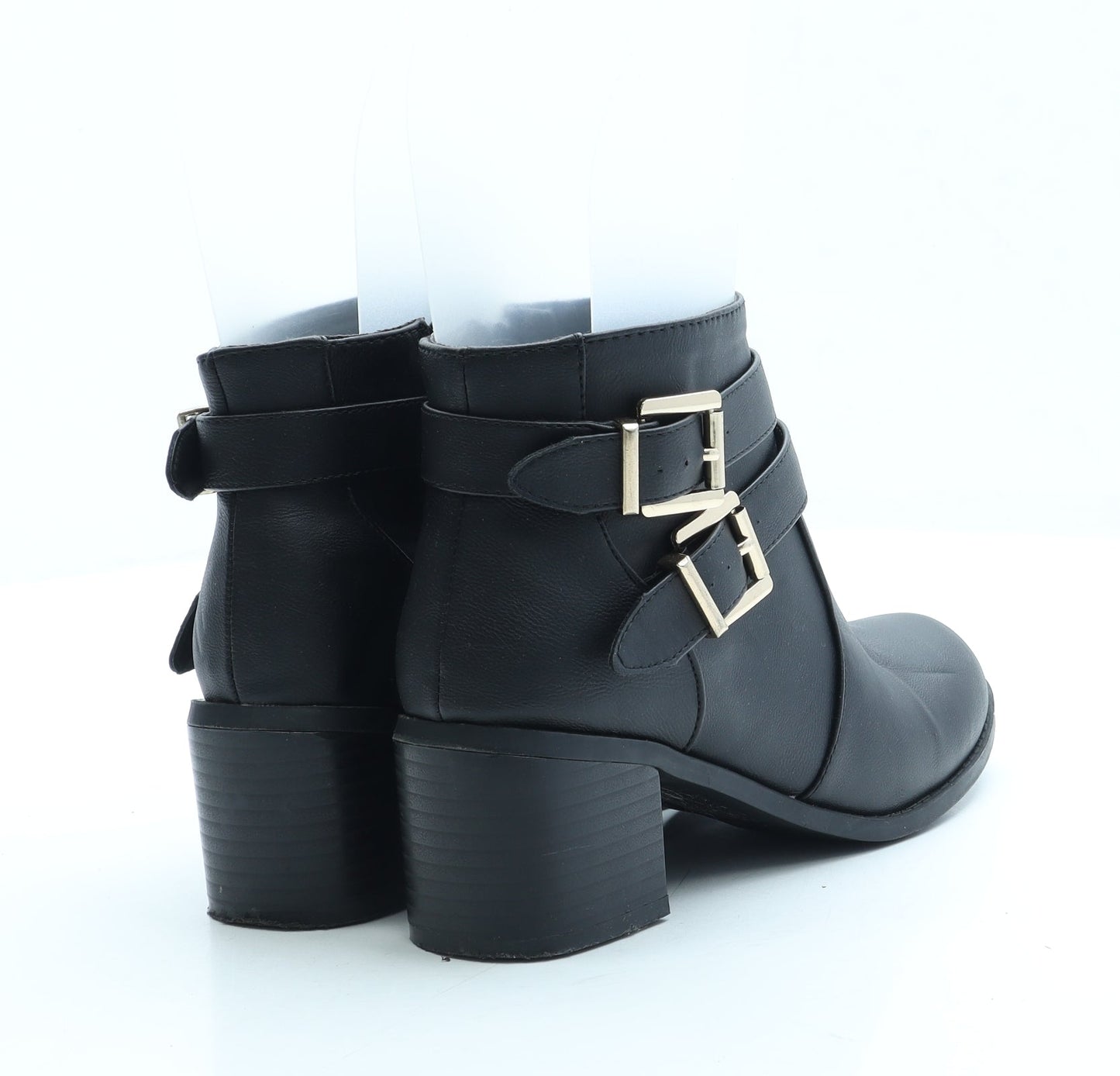 Atmosphere Womens Black Leather Bootie Boot UK 3 36 US 5