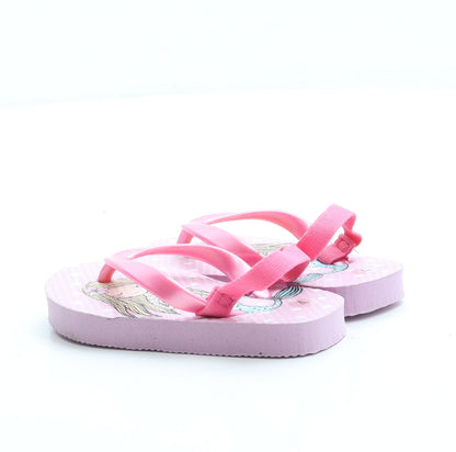 Preworn Girls Pink Polka Dot Rubber Slingback Sandal UK 6 - Mermaid