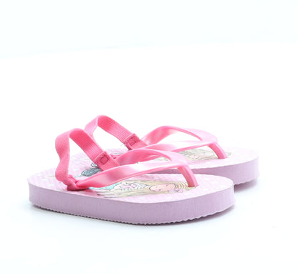 Preworn Girls Pink Polka Dot Rubber Slingback Sandal UK 6 - Mermaid