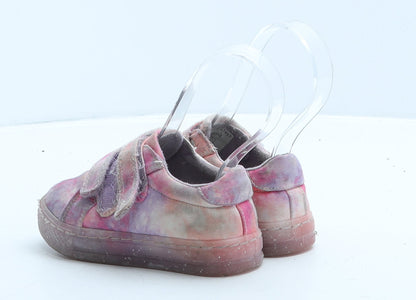 Preworn Girls Pink Tie Dye Fabric Trainer UK 6