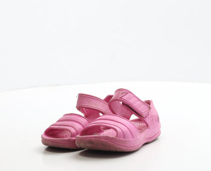 Preworn Girls Pink Rubber Strappy Sandal UK 7 24